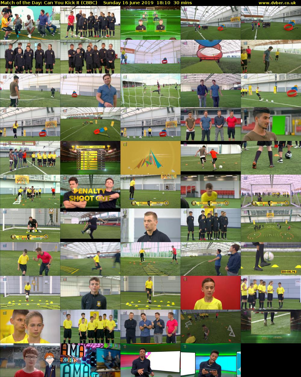 Match of the Day: Can You Kick It (CBBC) Sunday 16 June 2019 18:10 - 18:40