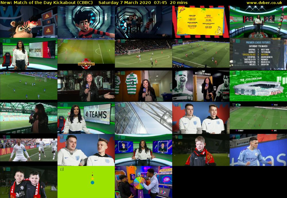 Match of the Day Kickabout (CBBC) Saturday 7 March 2020 07:45 - 08:05