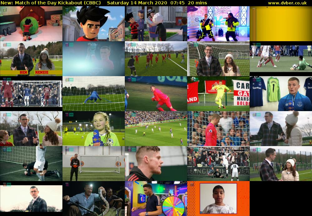 Match of the Day Kickabout (CBBC) Saturday 14 March 2020 07:45 - 08:05
