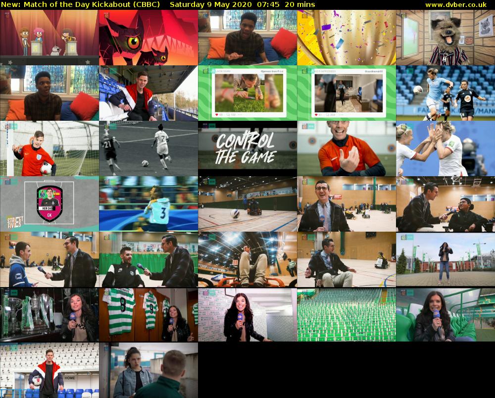 Match of the Day Kickabout (CBBC) Saturday 9 May 2020 07:45 - 08:05
