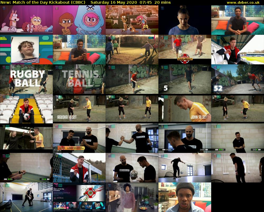 Match of the Day Kickabout (CBBC) Saturday 16 May 2020 07:45 - 08:05