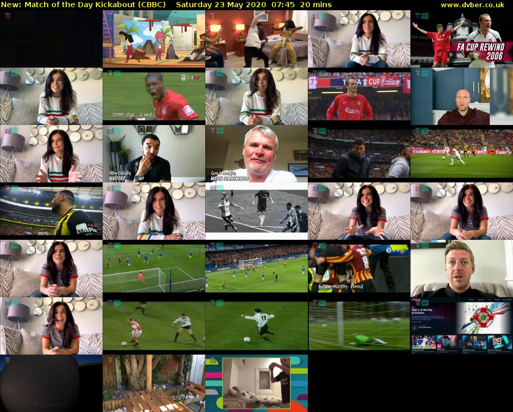 Match of the Day Kickabout (CBBC) Saturday 23 May 2020 07:45 - 08:05