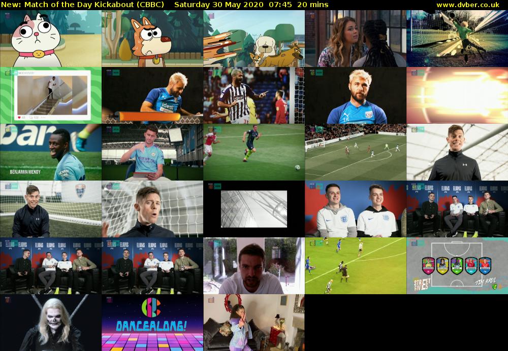 Match of the Day Kickabout (CBBC) Saturday 30 May 2020 07:45 - 08:05