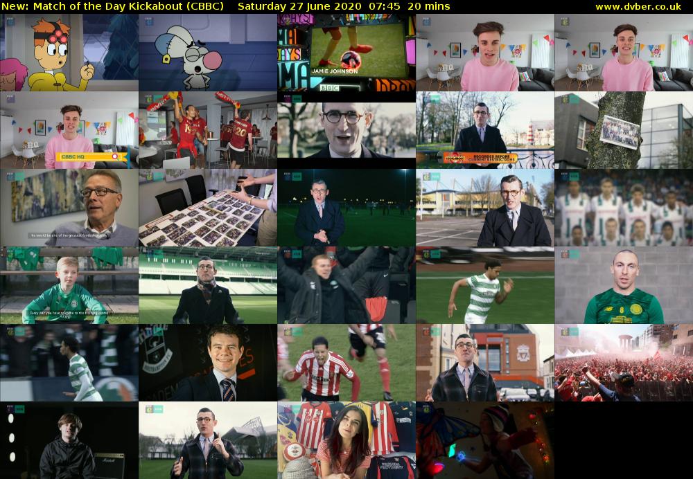 Match of the Day Kickabout (CBBC) Saturday 27 June 2020 07:45 - 08:05