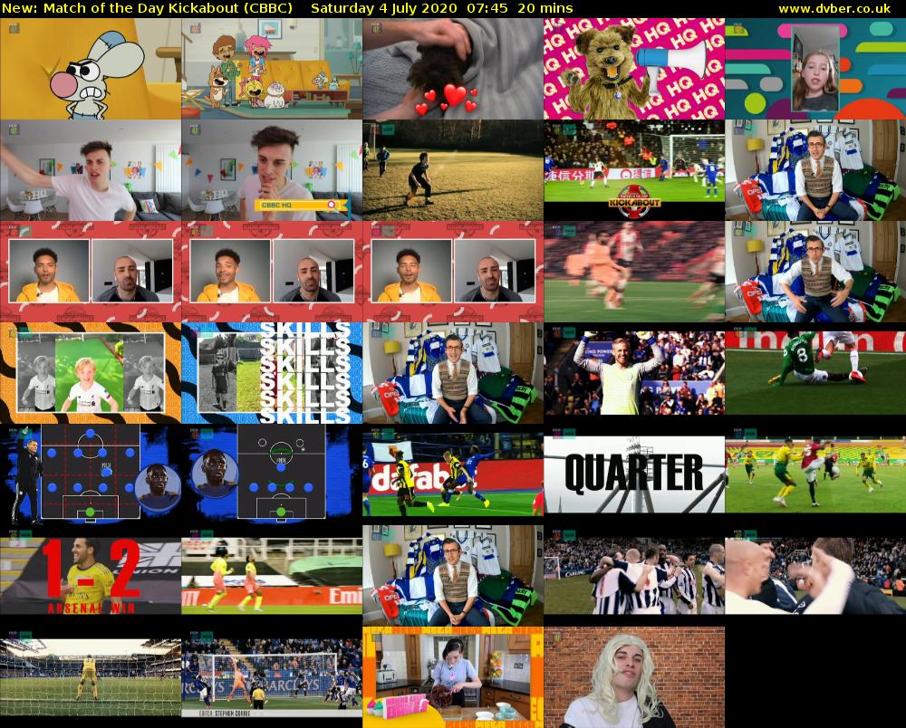 Match of the Day Kickabout (CBBC) Saturday 4 July 2020 07:45 - 08:05