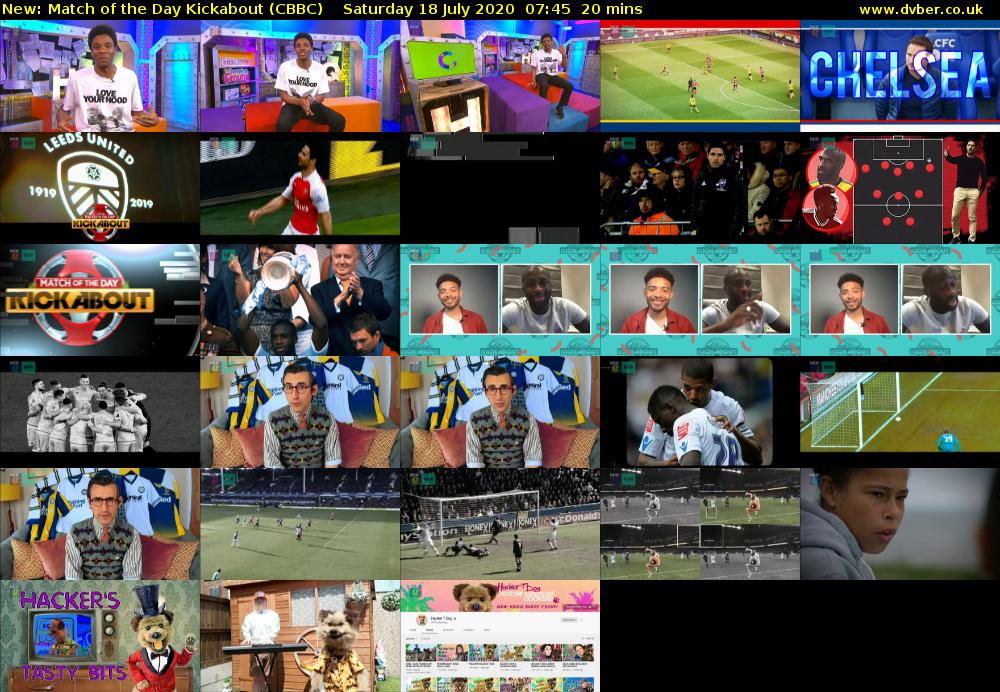 Match of the Day Kickabout (CBBC) Saturday 18 July 2020 07:45 - 08:05