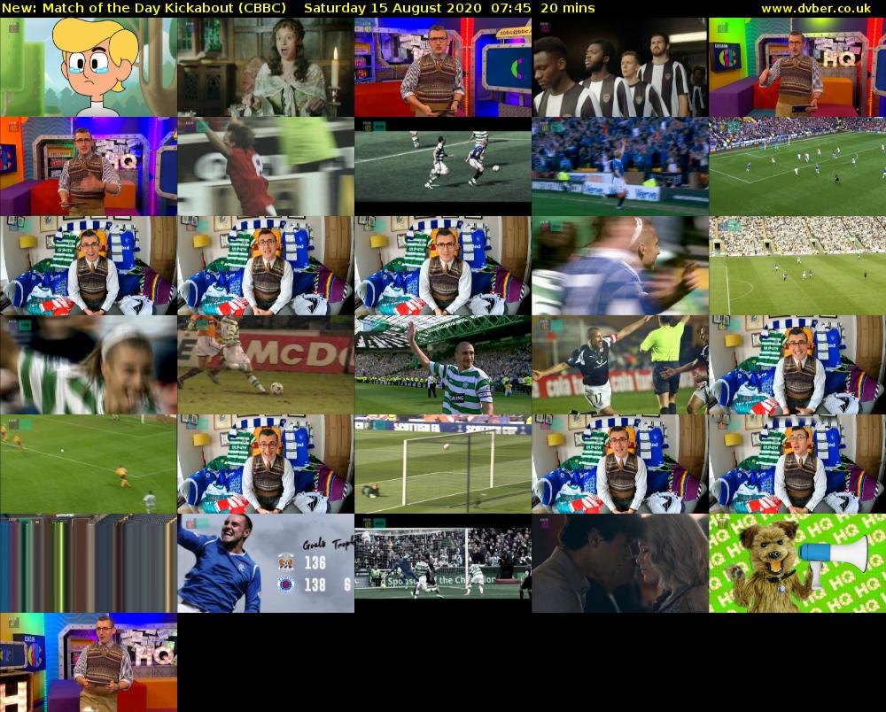 Match of the Day Kickabout (CBBC) Saturday 15 August 2020 07:45 - 08:05