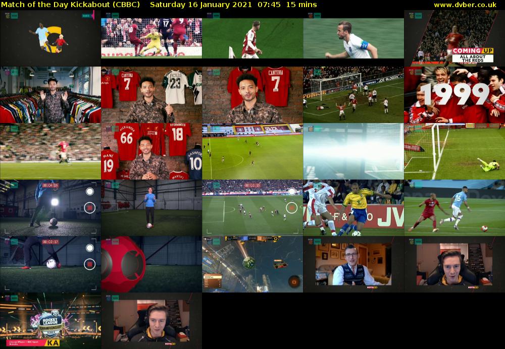 Match of the Day Kickabout (CBBC) Saturday 16 January 2021 07:45 - 08:00