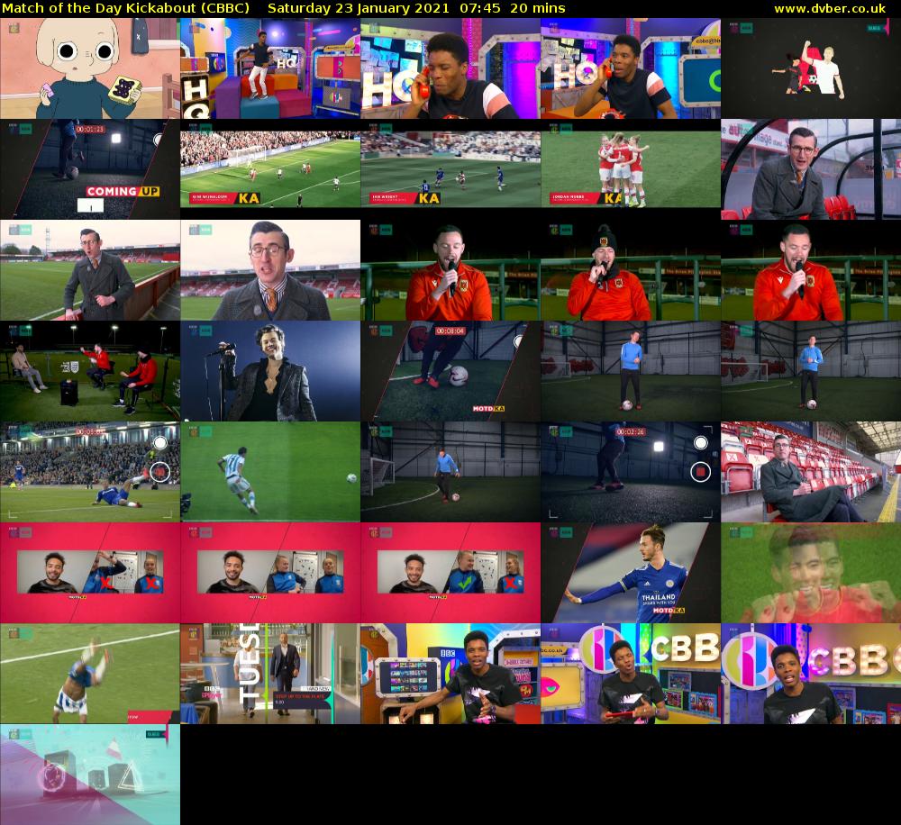 Match of the Day Kickabout (CBBC) Saturday 23 January 2021 07:45 - 08:05