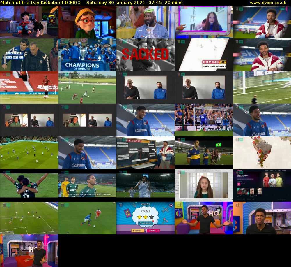 Match of the Day Kickabout (CBBC) Saturday 30 January 2021 07:45 - 08:05