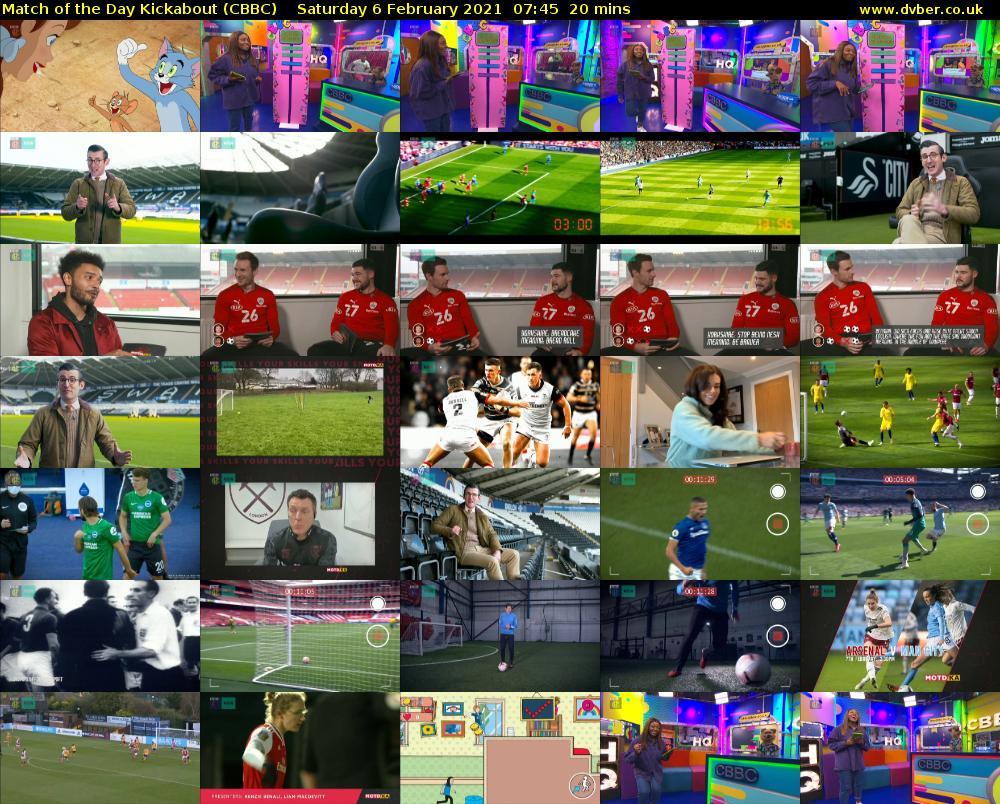Match of the Day Kickabout (CBBC) Saturday 6 February 2021 07:45 - 08:05