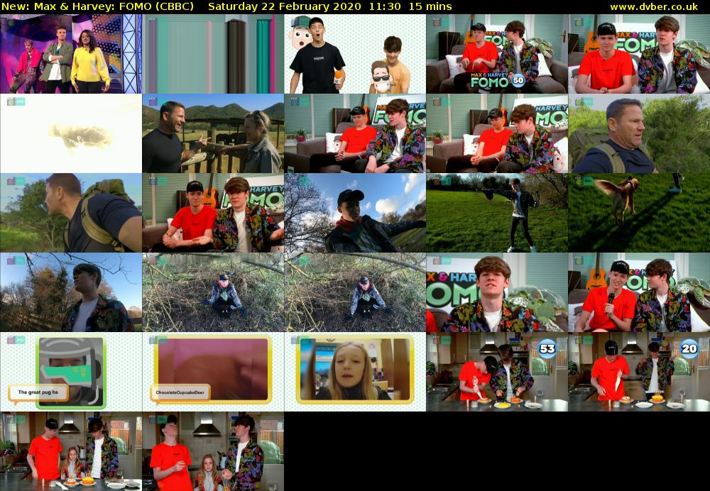 Max & Harvey: FOMO (CBBC) Saturday 22 February 2020 11:30 - 11:45