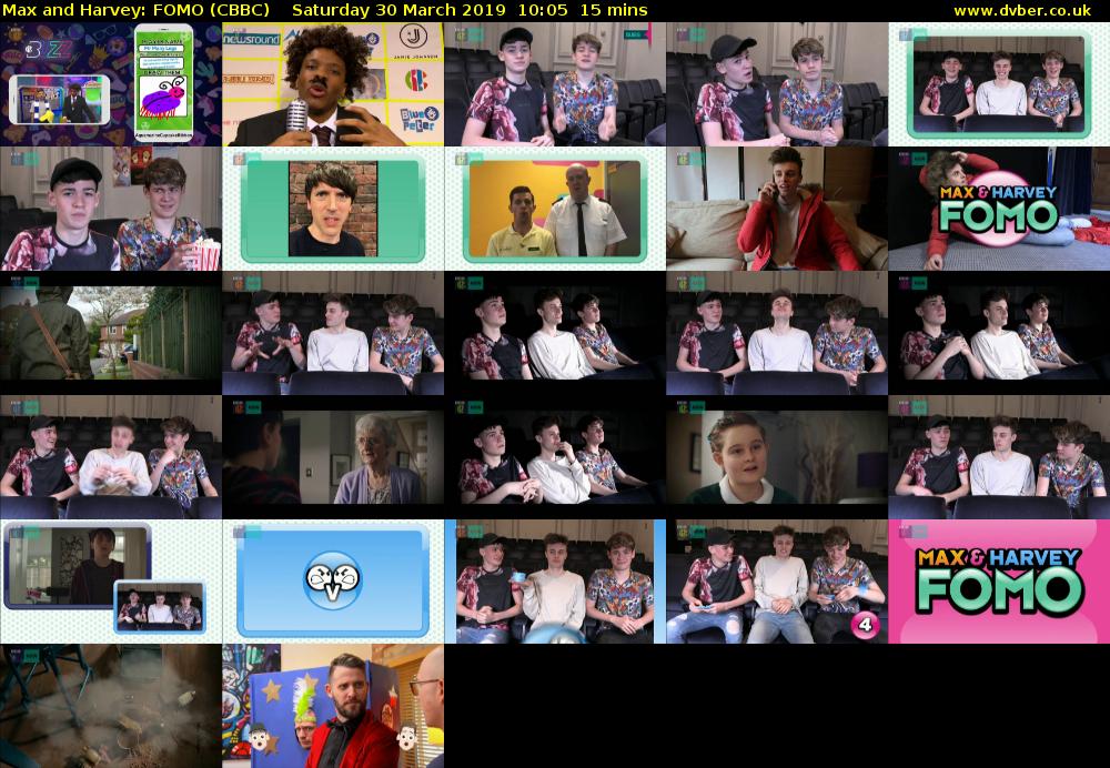 Max and Harvey: FOMO (CBBC) Saturday 30 March 2019 10:05 - 10:20