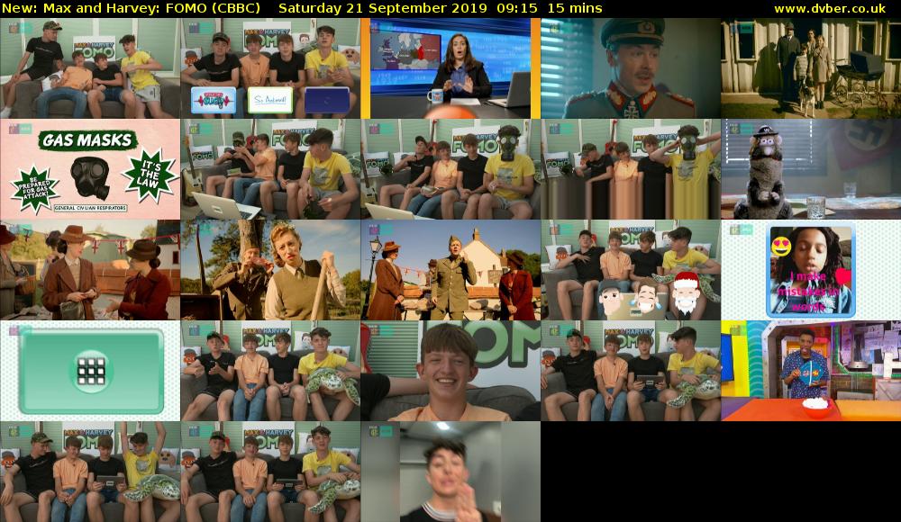 Max and Harvey: FOMO (CBBC) Saturday 21 September 2019 09:15 - 09:30