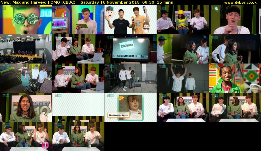 Max and Harvey: FOMO (CBBC) Saturday 16 November 2019 09:30 - 09:45