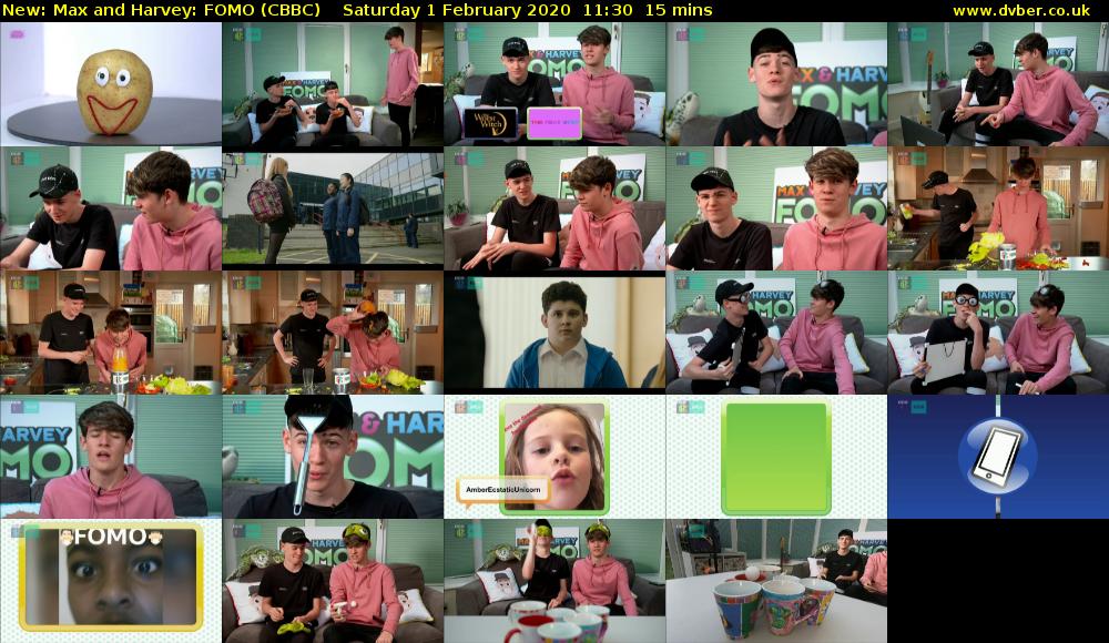 Max and Harvey: FOMO (CBBC) Saturday 1 February 2020 11:30 - 11:45