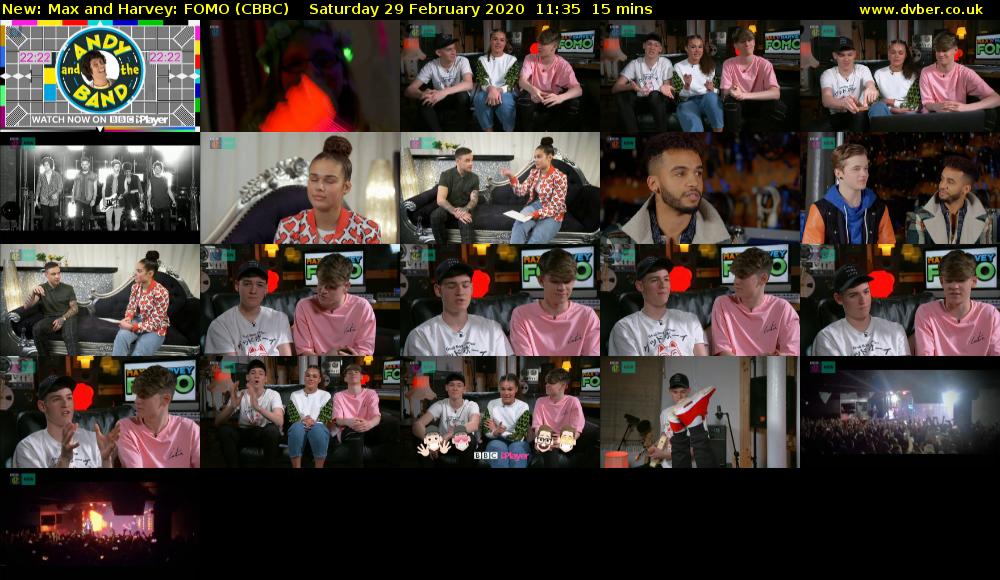 Max and Harvey: FOMO (CBBC) Saturday 29 February 2020 11:35 - 11:50