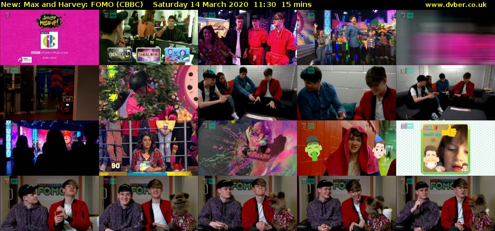 Max and Harvey: FOMO (CBBC) Saturday 14 March 2020 11:30 - 11:45