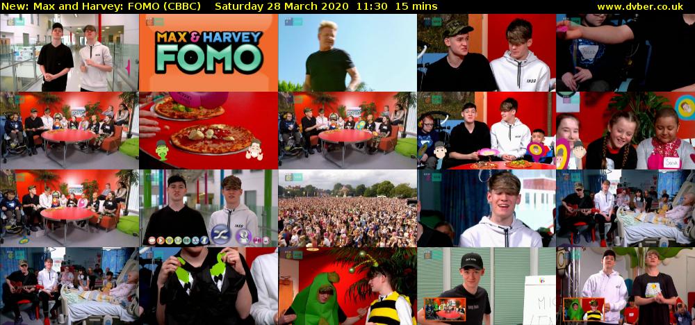 Max and Harvey: FOMO (CBBC) Saturday 28 March 2020 11:30 - 11:45