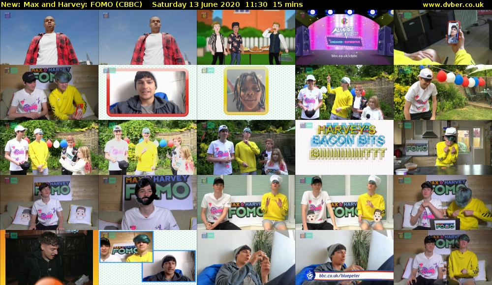 Max and Harvey: FOMO (CBBC) Saturday 13 June 2020 11:30 - 11:45