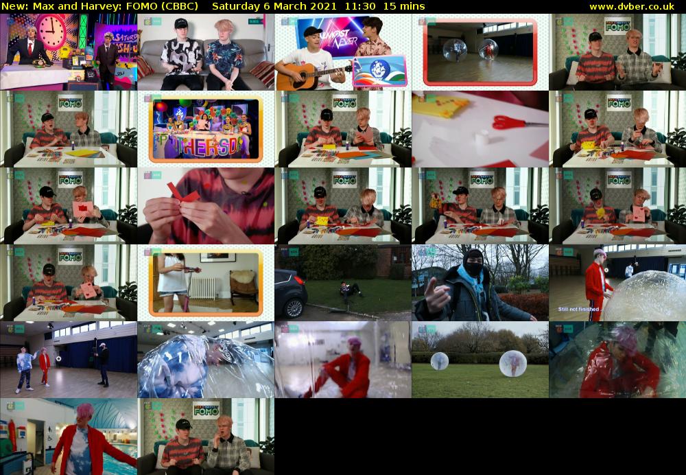 Max and Harvey: FOMO (CBBC) Saturday 6 March 2021 11:30 - 11:45