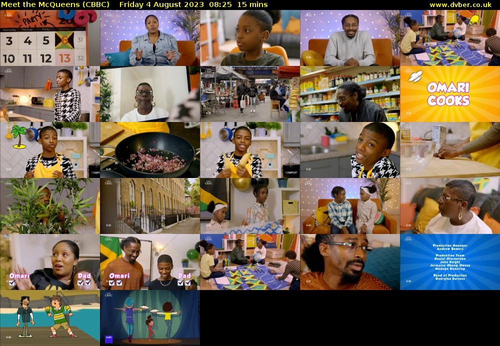 Meet the McQueens (CBBC) Friday 4 August 2023 08:25 - 08:40