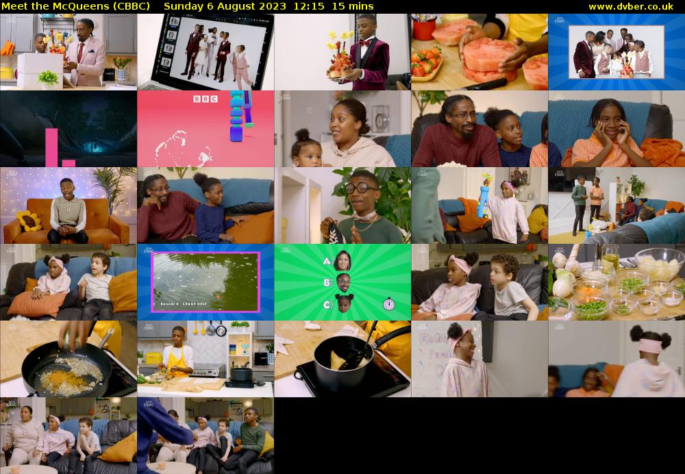 Meet the McQueens (CBBC) Sunday 6 August 2023 12:15 - 12:30