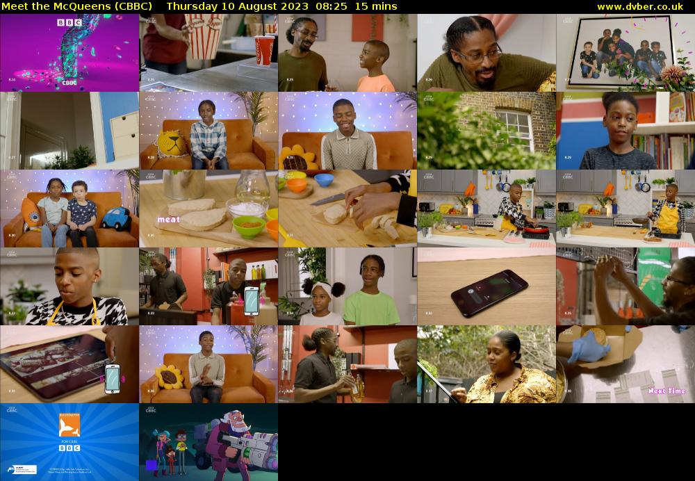 Meet the McQueens (CBBC) Thursday 10 August 2023 08:25 - 08:40