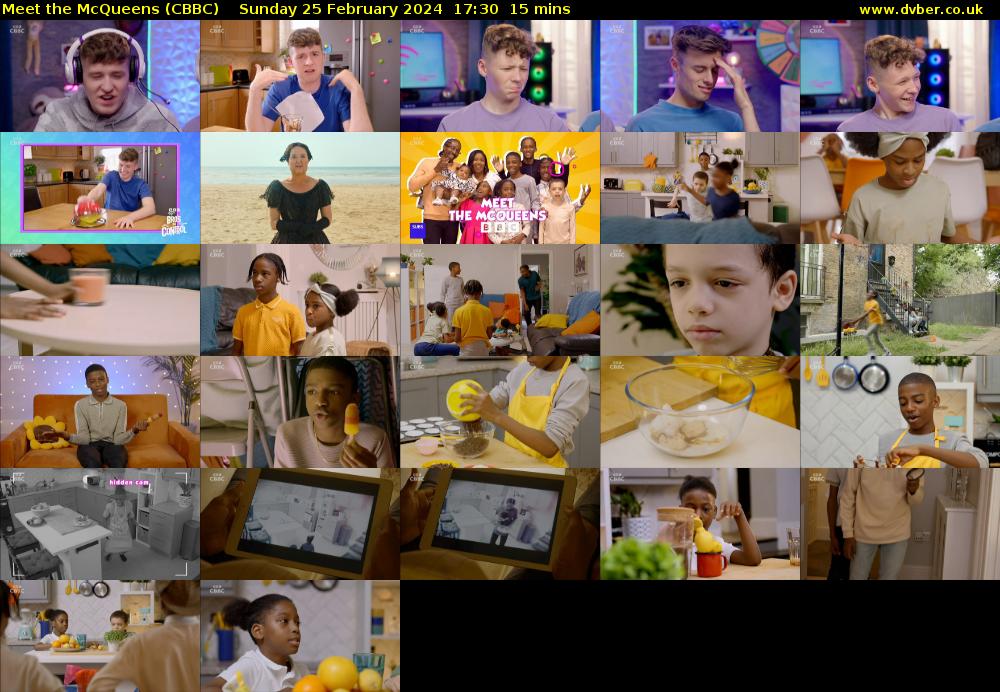 Meet the McQueens (CBBC) Sunday 25 February 2024 17:30 - 17:45