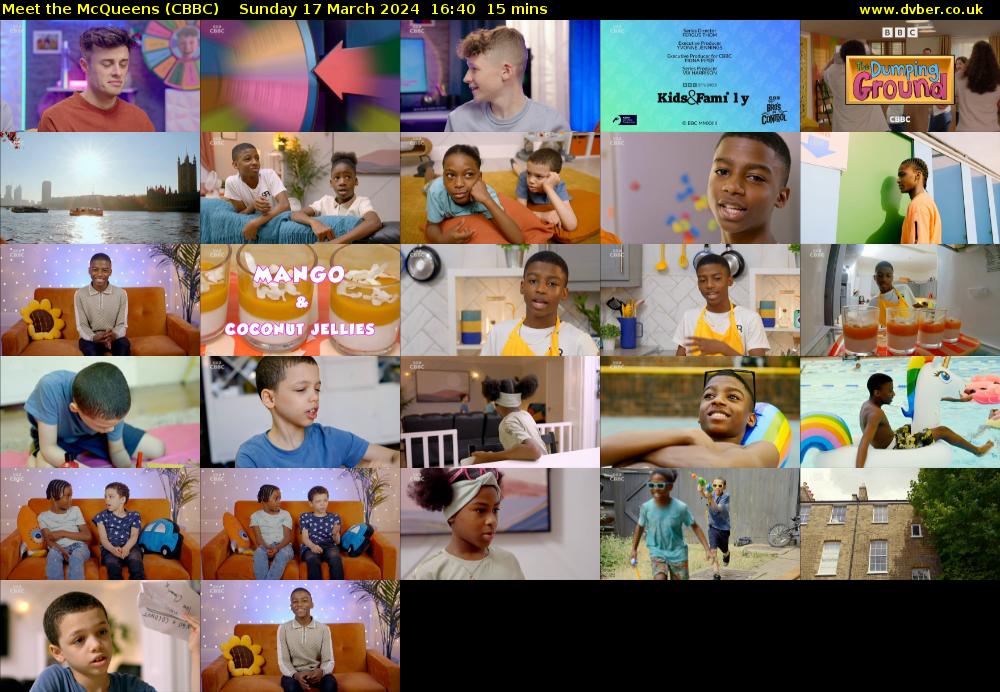 Meet the McQueens (CBBC) Sunday 17 March 2024 16:40 - 16:55