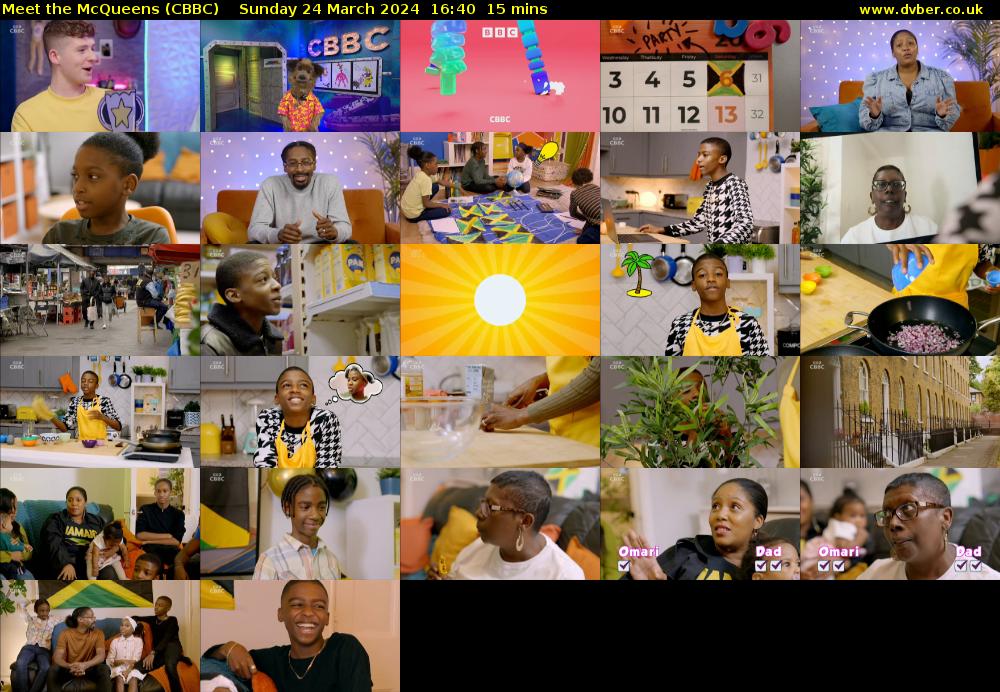 Meet the McQueens (CBBC) Sunday 24 March 2024 16:40 - 16:55