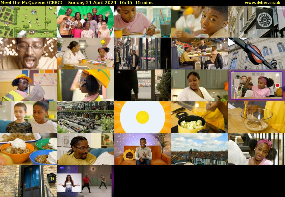 Meet the McQueens (CBBC) Sunday 21 April 2024 16:45 - 17:00