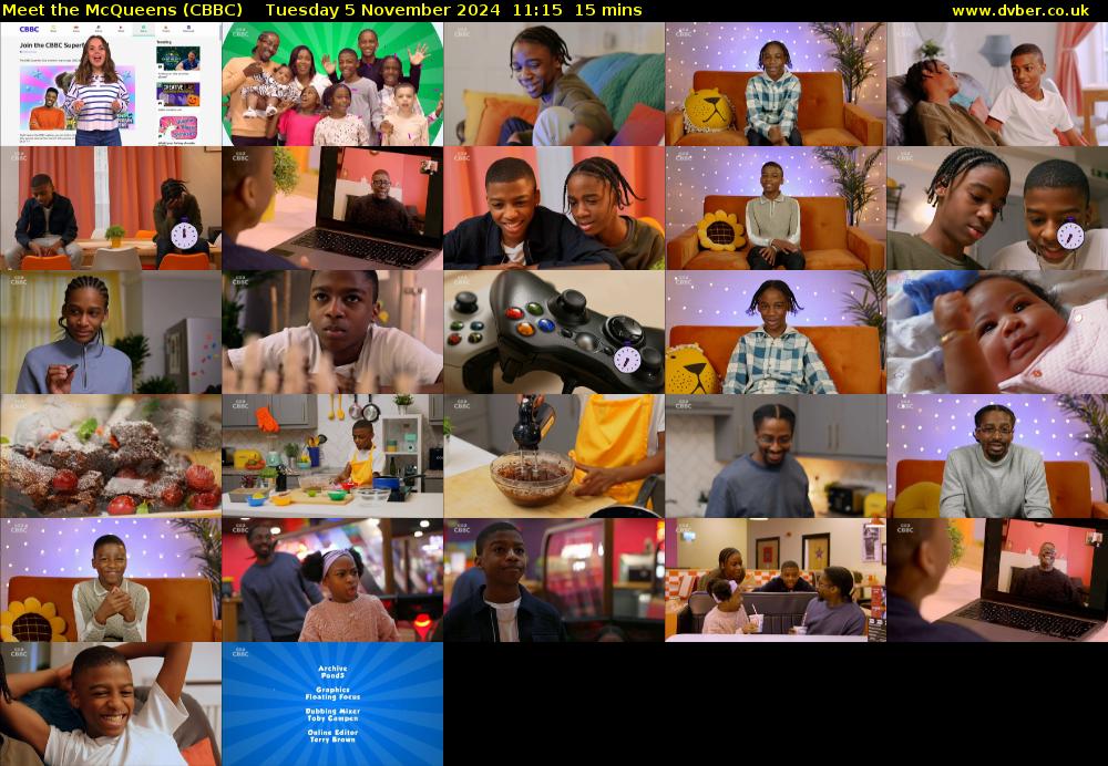 Meet the McQueens (CBBC) Tuesday 5 November 2024 11:15 - 11:30