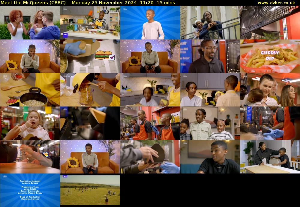 Meet the McQueens (CBBC) Monday 25 November 2024 11:20 - 11:35