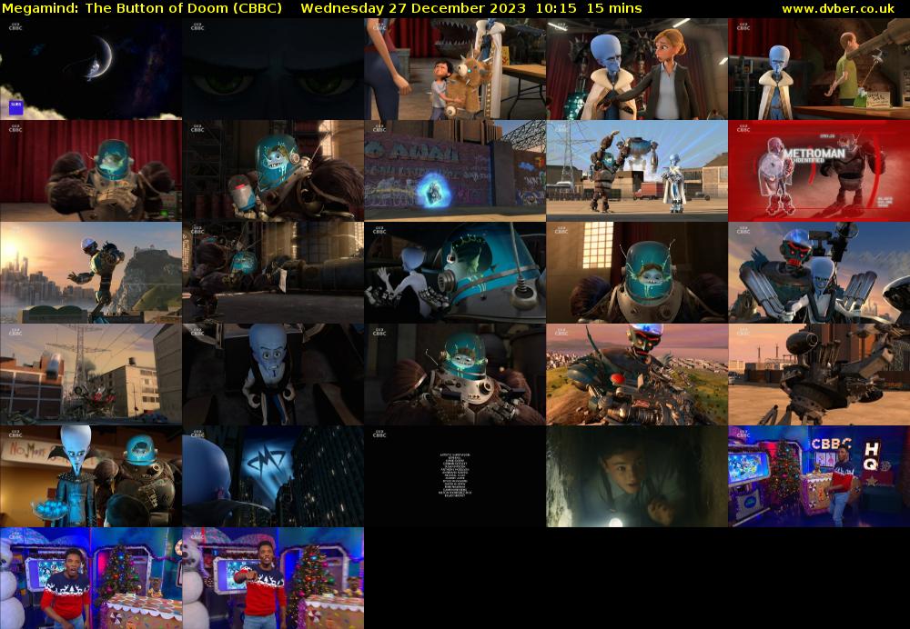 Megamind: The Button of Doom (CBBC) Wednesday 27 December 2023 10:15 - 10:30