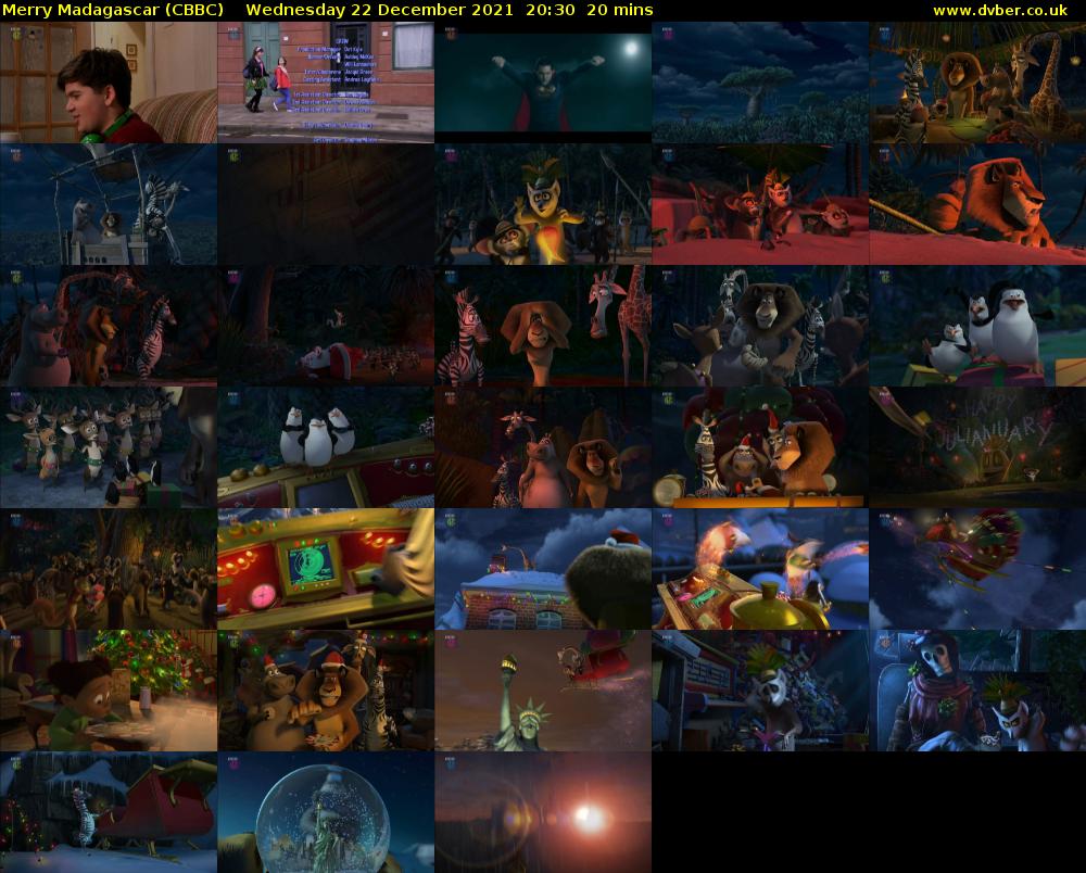Merry Madagascar (CBBC) Wednesday 22 December 2021 20:30 - 20:50