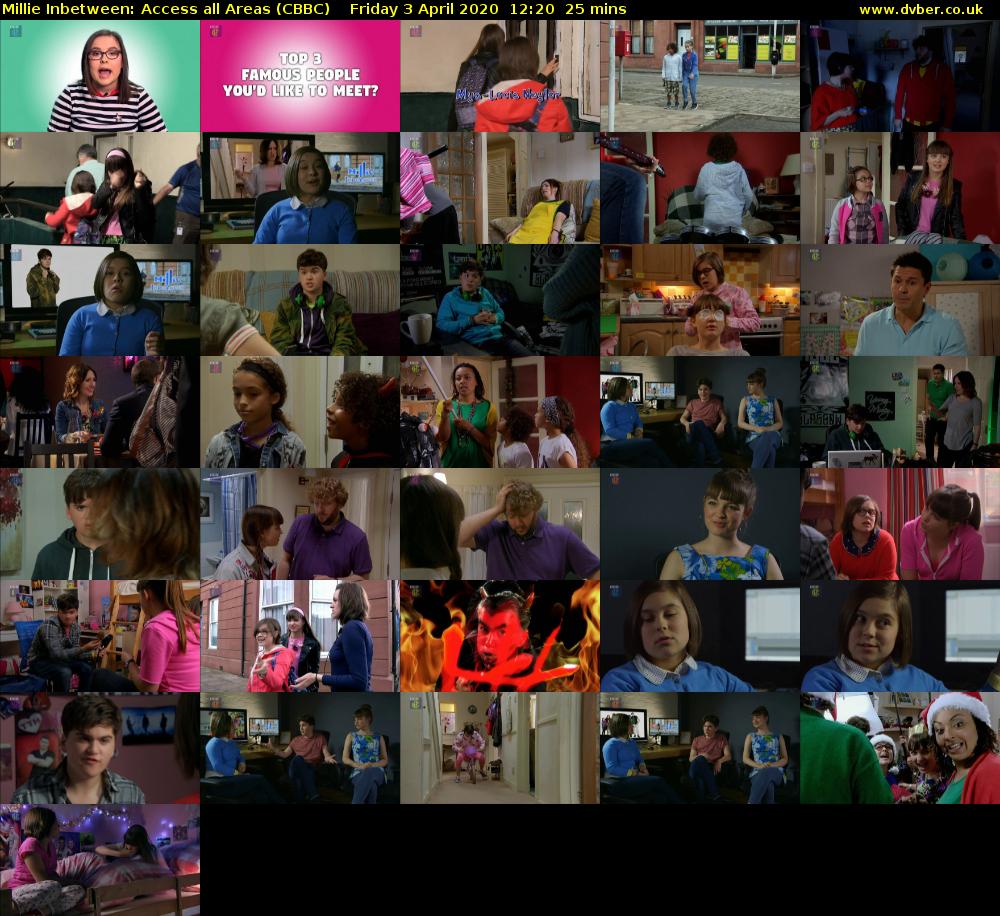 Millie Inbetween: Access All Areas (CBBC) Friday 3 April 2020 12:20 - 12:45