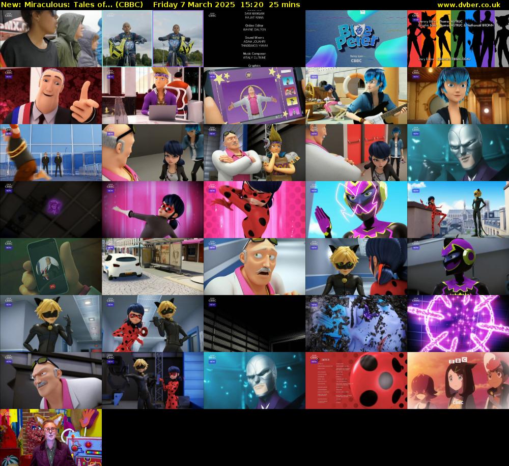 Miraculous: Tales of... (CBBC) Friday 7 March 2025 15:20 - 15:45
