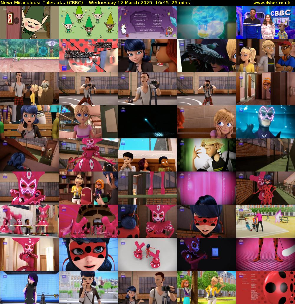 Miraculous: Tales of... (CBBC) Wednesday 12 March 2025 16:45 - 17:10