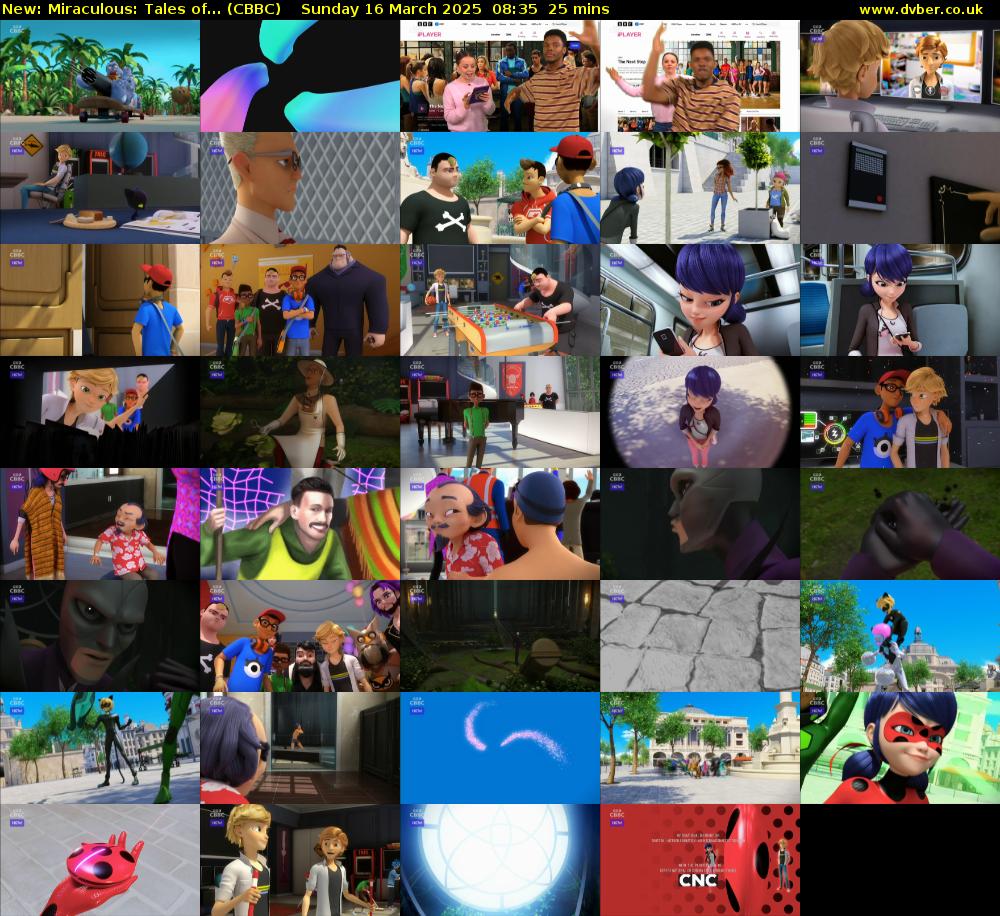 Miraculous: Tales of... (CBBC) Sunday 16 March 2025 08:35 - 09:00