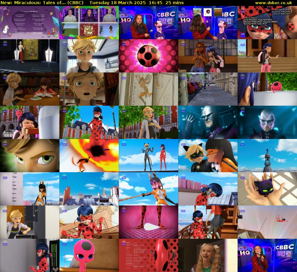 Miraculous: Tales of... (CBBC) Tuesday 18 March 2025 16:45 - 17:10
