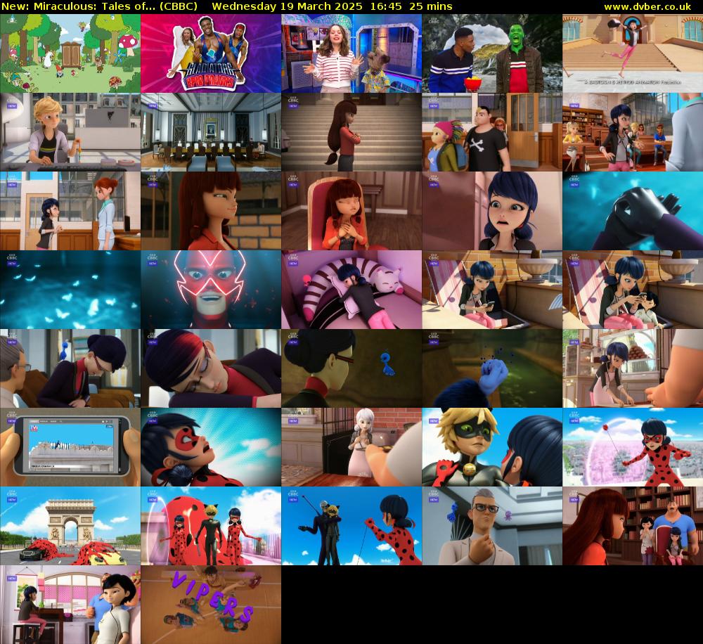 Miraculous: Tales of... (CBBC) Wednesday 19 March 2025 16:45 - 17:10