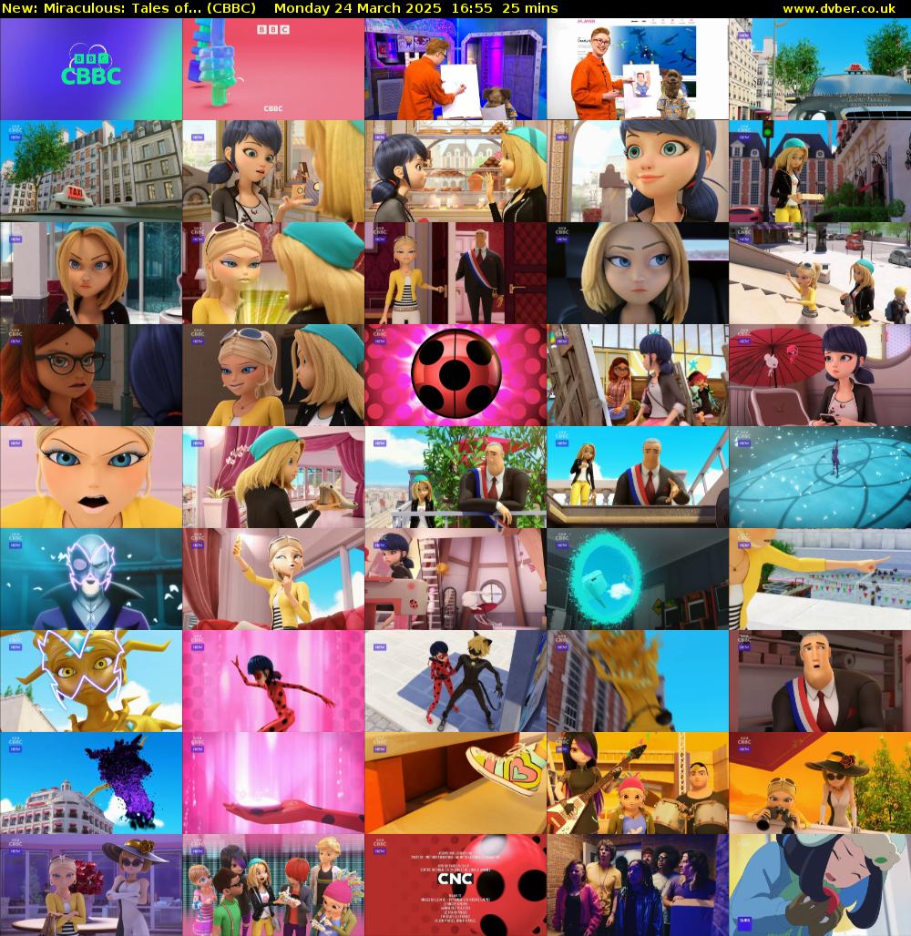 Miraculous: Tales of... (CBBC) Monday 24 March 2025 16:55 - 17:20