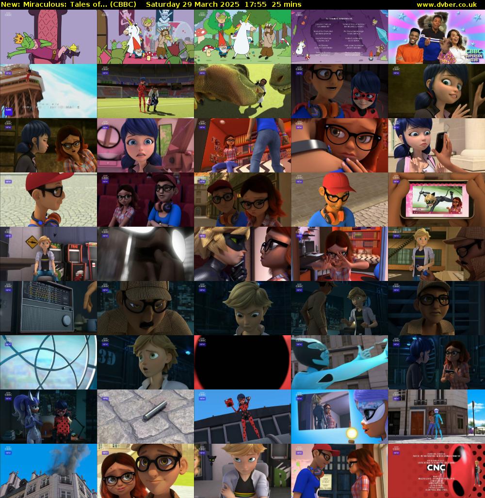 Miraculous: Tales of... (CBBC) Saturday 29 March 2025 17:55 - 18:20