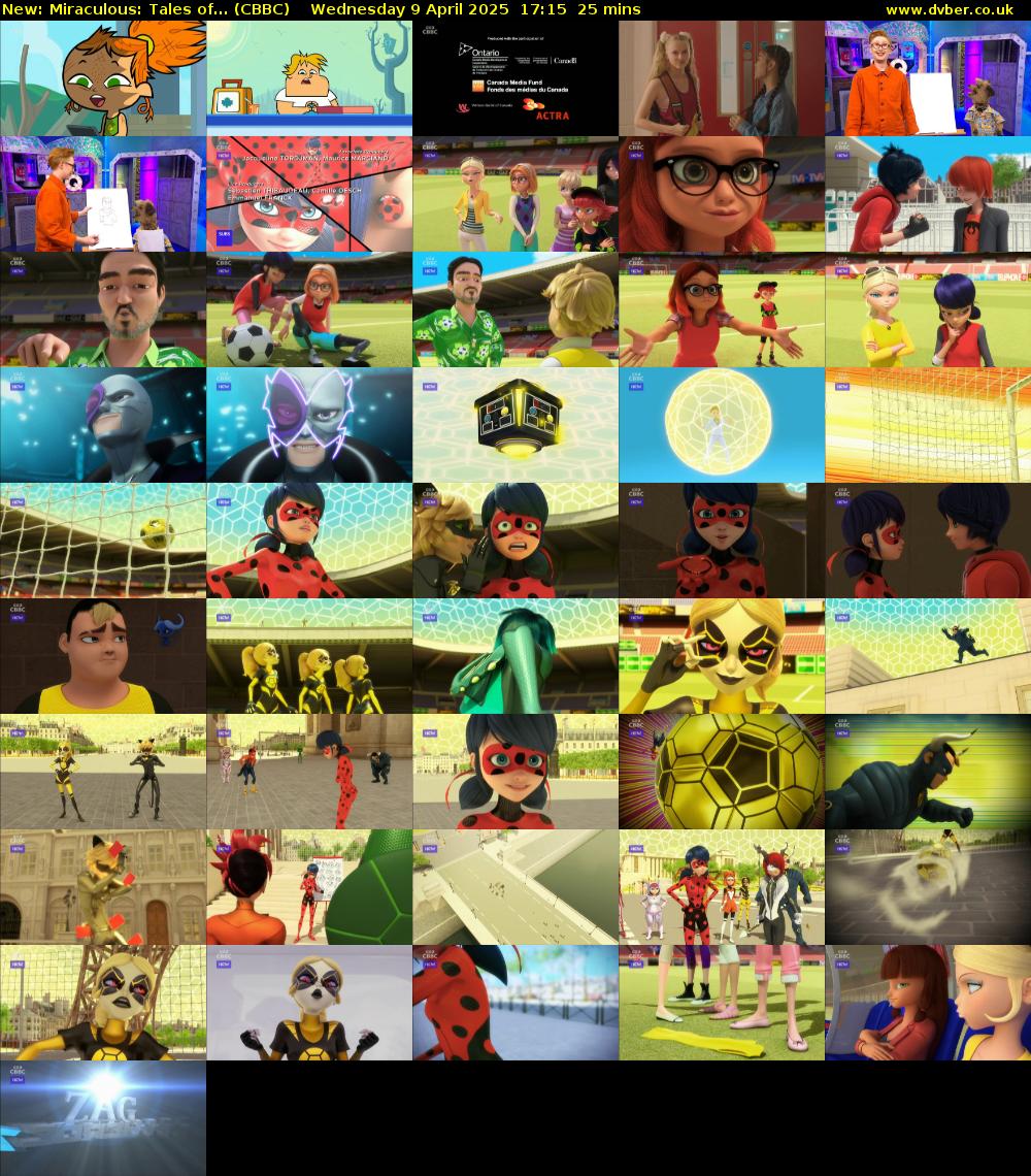 Miraculous: Tales of... (CBBC) Wednesday 9 April 2025 17:15 - 17:40
