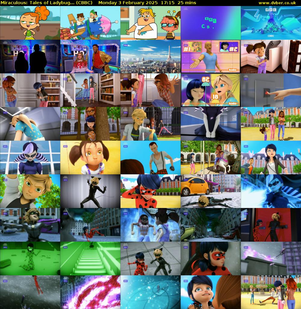 Miraculous: Tales of Ladybug... (CBBC) Monday 3 February 2025 17:15 - 17:40