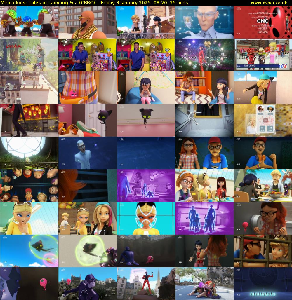 Miraculous: Tales of Ladybug &... (CBBC) Friday 3 January 2025 08:20 - 08:45