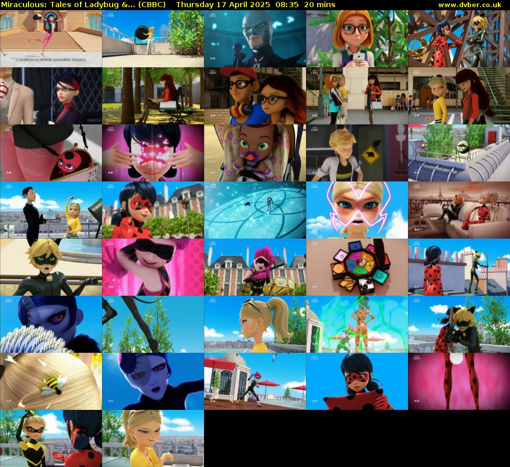 Miraculous: Tales of Ladybug &... (CBBC) Thursday 17 April 2025 08:35 - 08:55