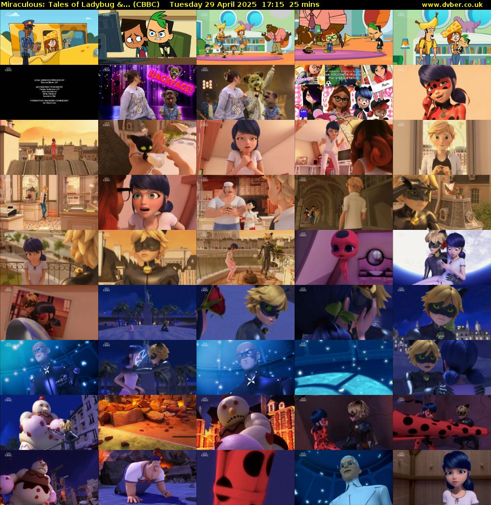 Miraculous: Tales of Ladybug &... (CBBC) Tuesday 29 April 2025 17:15 - 17:40
