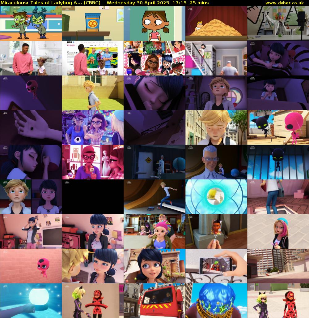 Miraculous: Tales of Ladybug &... (CBBC) Wednesday 30 April 2025 17:15 - 17:40